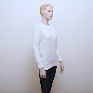 Salt and Jekyll Gleana Crew Neck Stitch Detail Pullover‎ White Women Size XS
